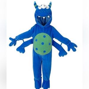 Miniwear Monster Halloween Costume Blue Green Hooded Fleece Baby 3-6 Months